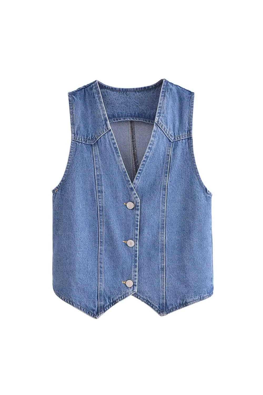 ' David' V-Neck Slimming Denim Vest