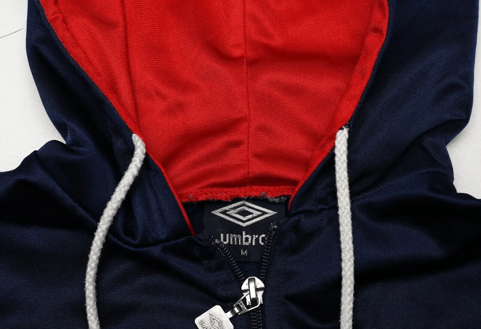 1986 UMBRO Vintage Men's England Style Track Top Hoodie Jacket (M)