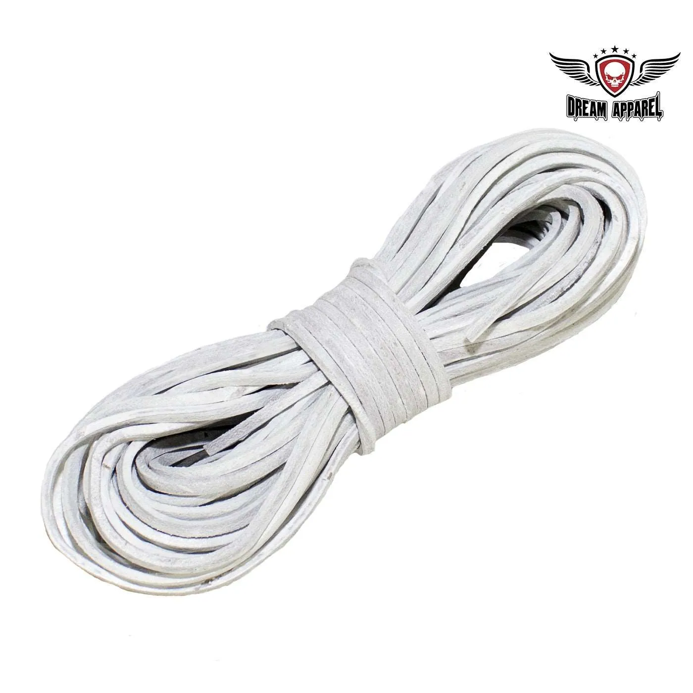 50 FT Leather Laces - White