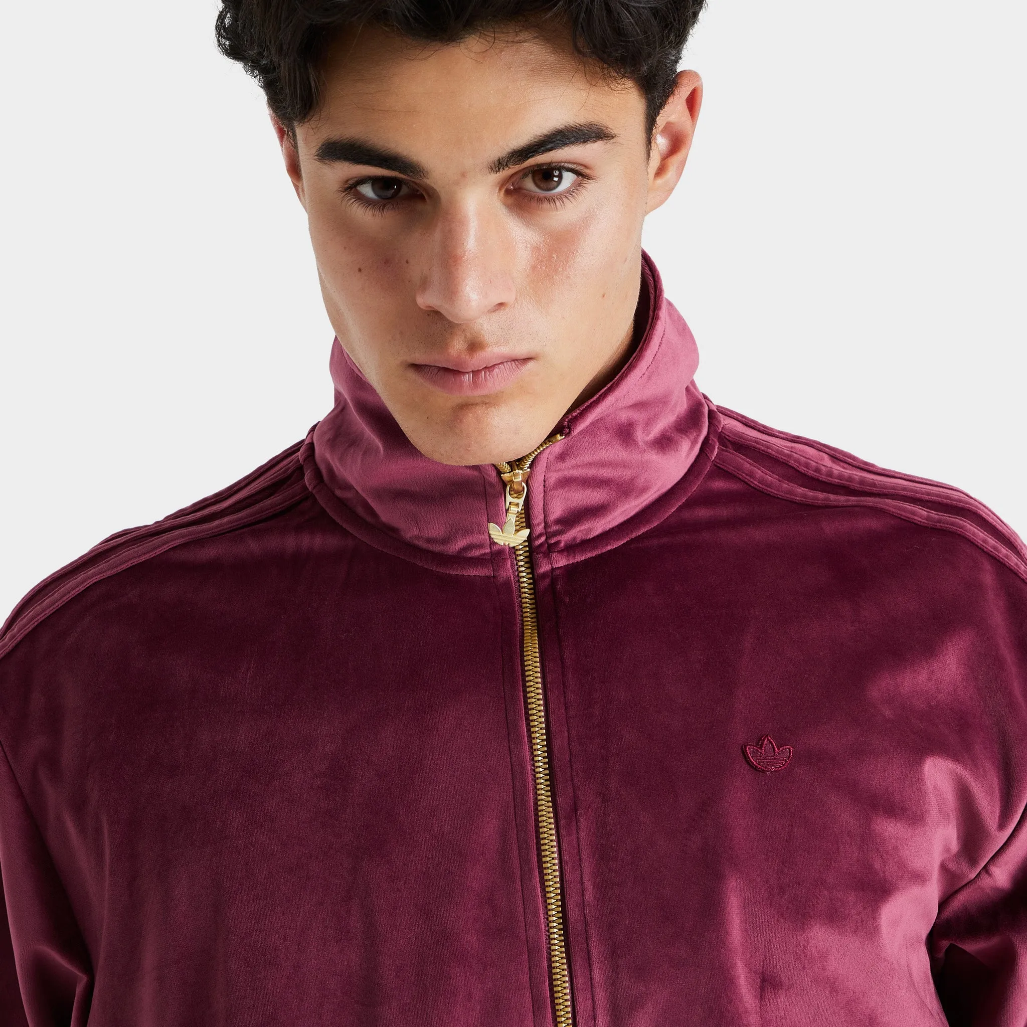 adidas Originals Adicolor Velour Track Jacket / Victory Crimson