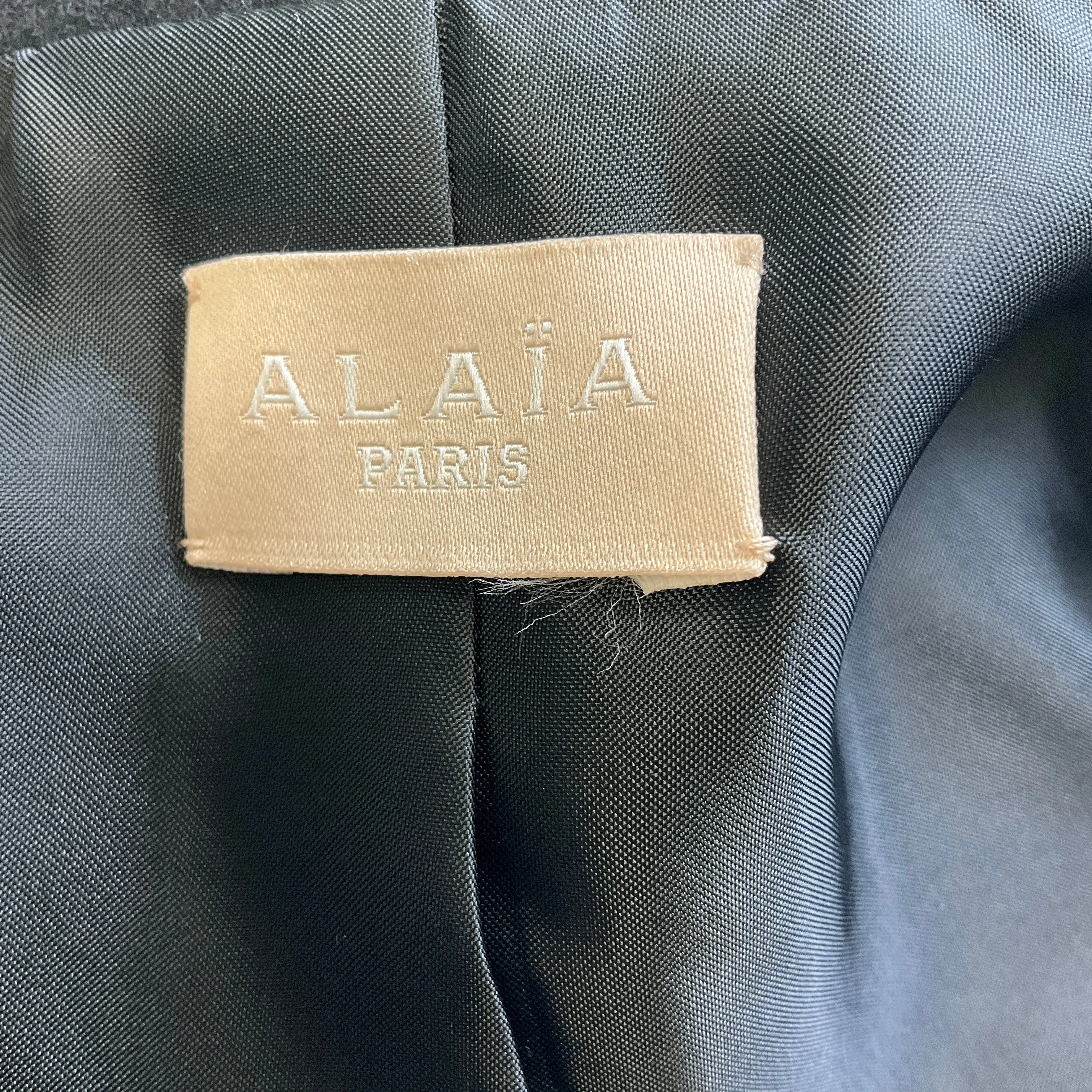 Alaia Black Fringed Wool and Cashmere Jacket