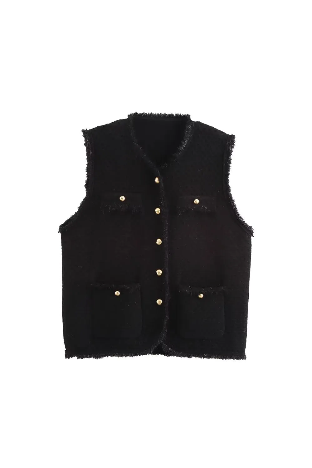 'Amelia' Sleeveless Knitted Vest (2 color)