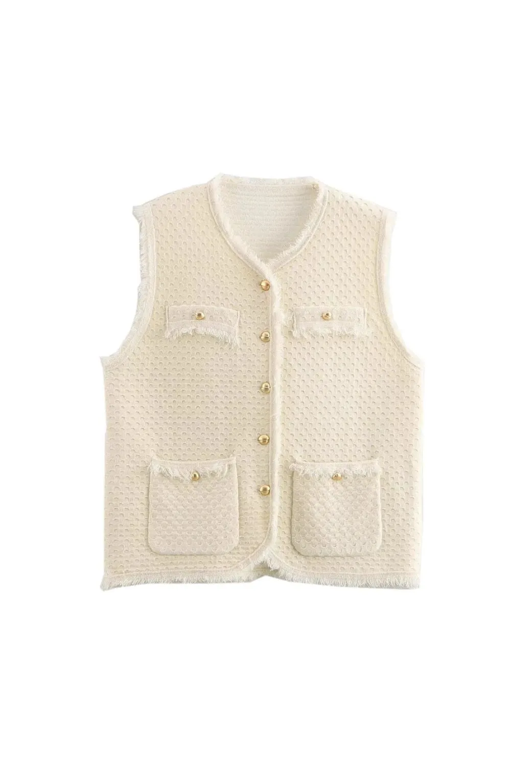 'Amelia' Sleeveless Knitted Vest (2 color)