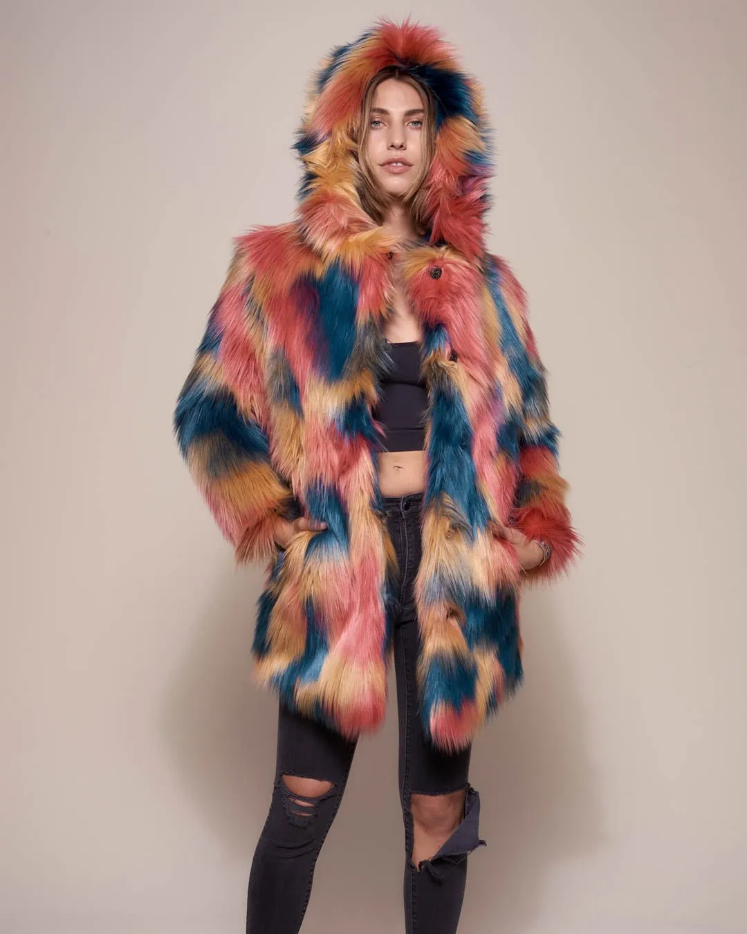 American Swallow Hooded Faux Fur Coat | Women's