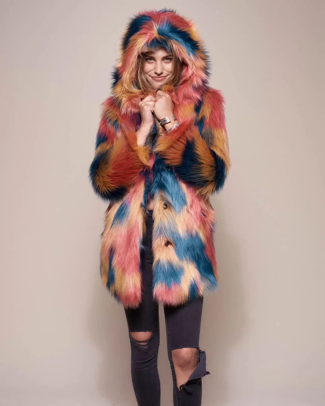 American Swallow Hooded Faux Fur Coat | Women's