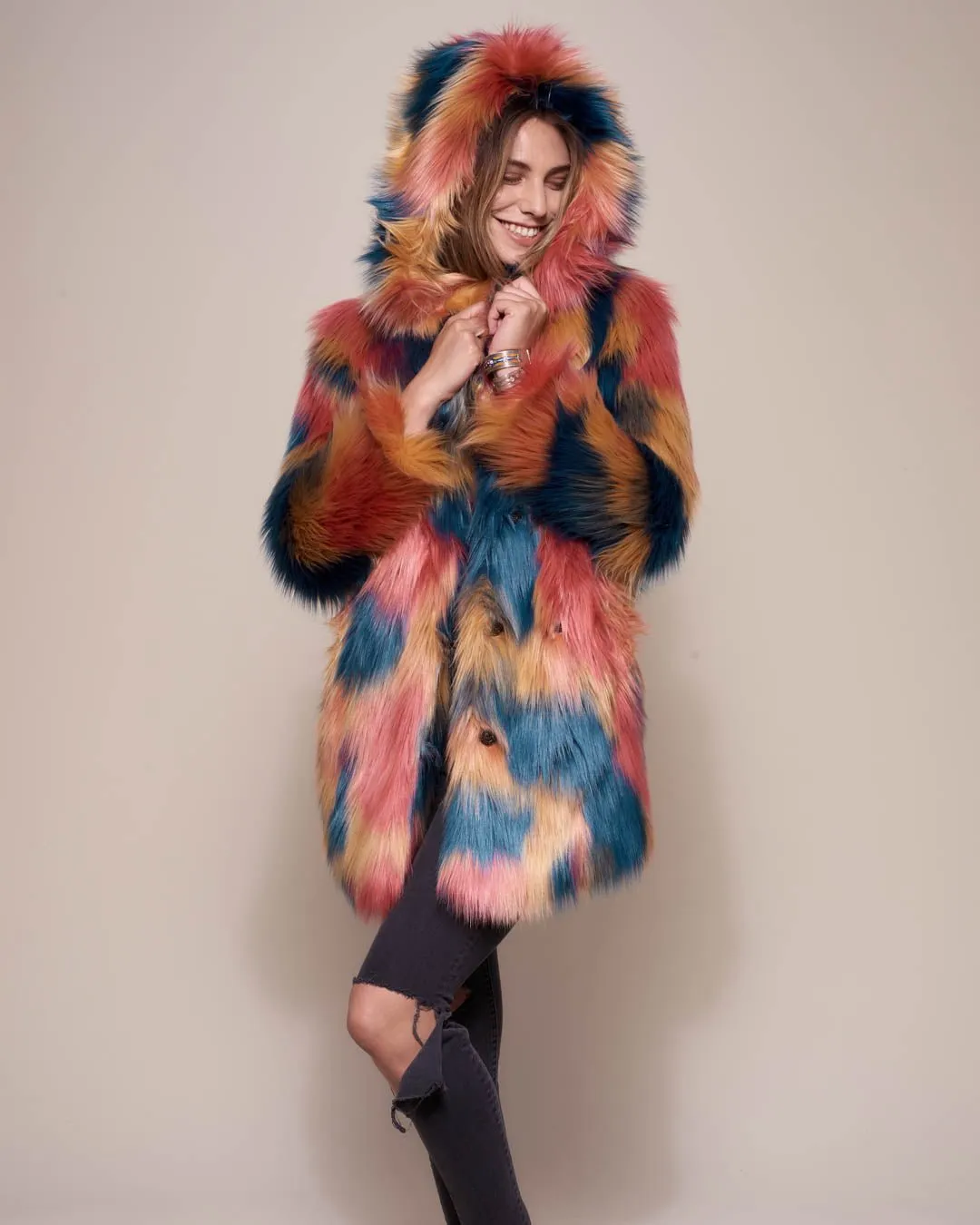 American Swallow Hooded Faux Fur Coat | Women's