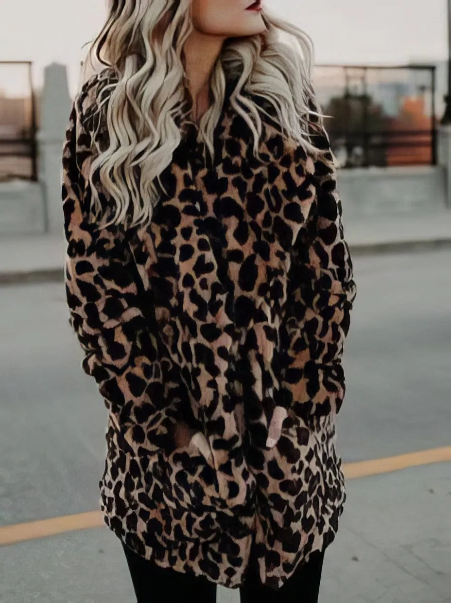 Animal Print Faux Fur Coat