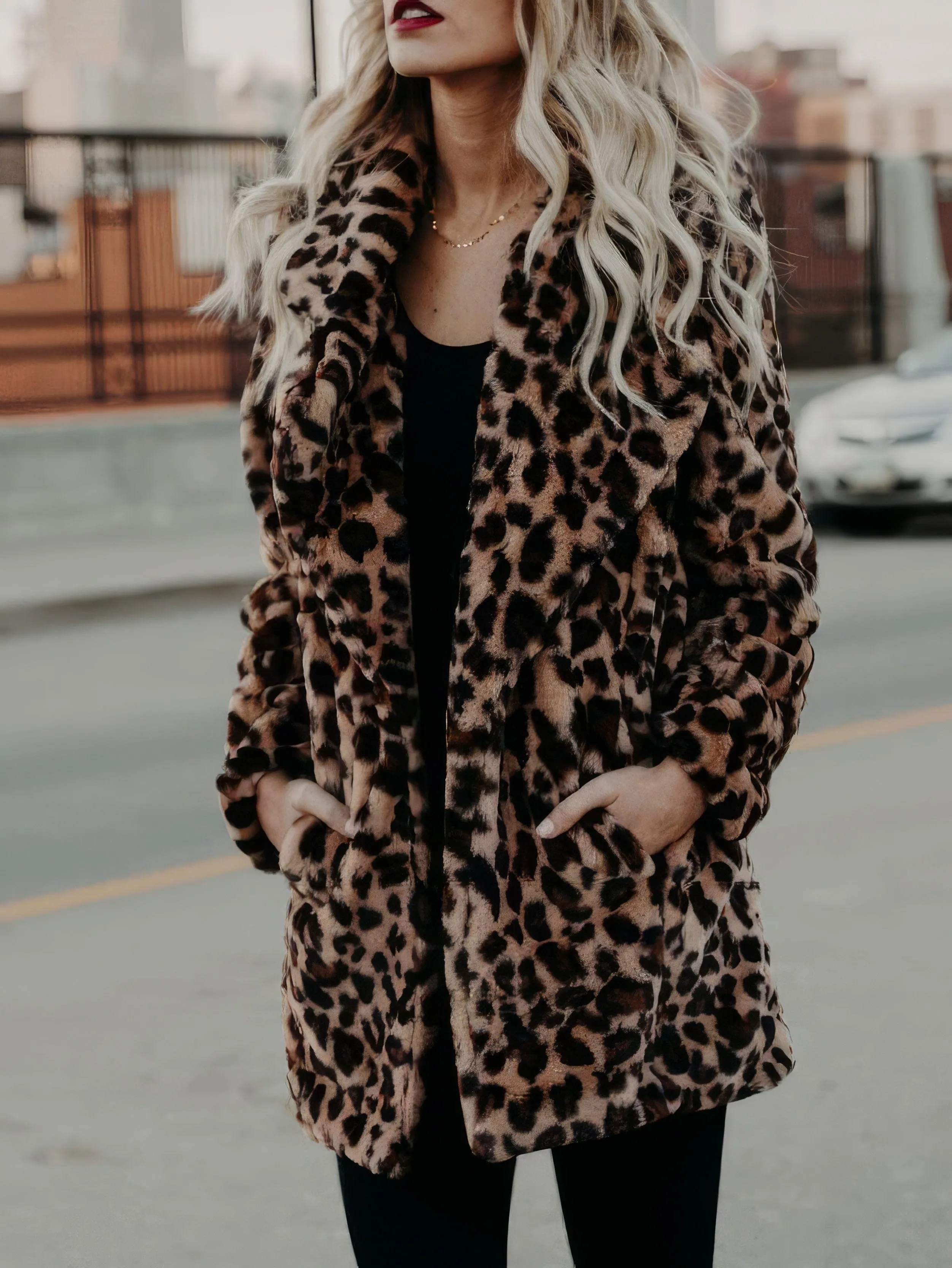 Animal Print Faux Fur Coat