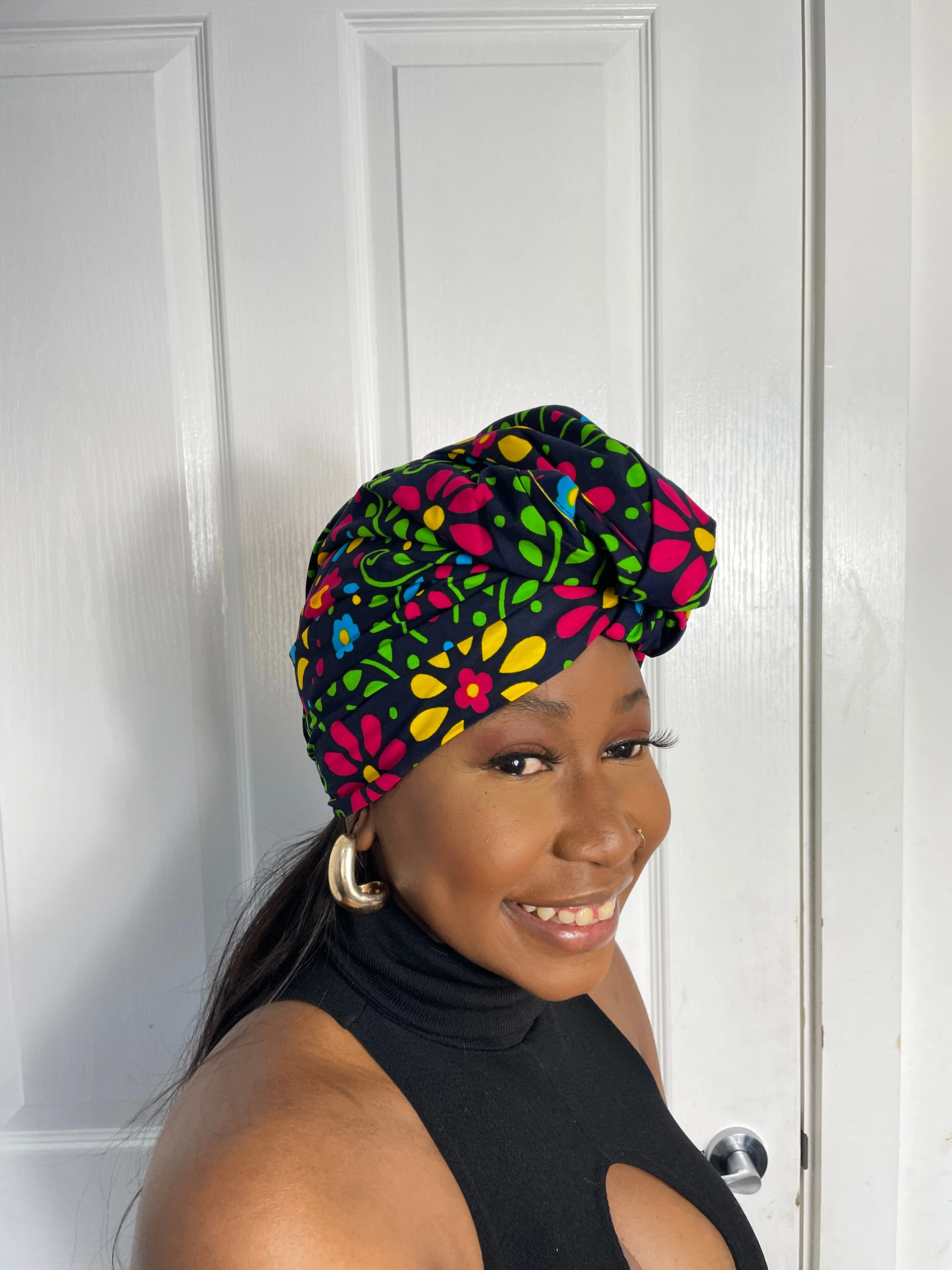 Anita Pink and Yellow Ankara Headwrap/Scarf