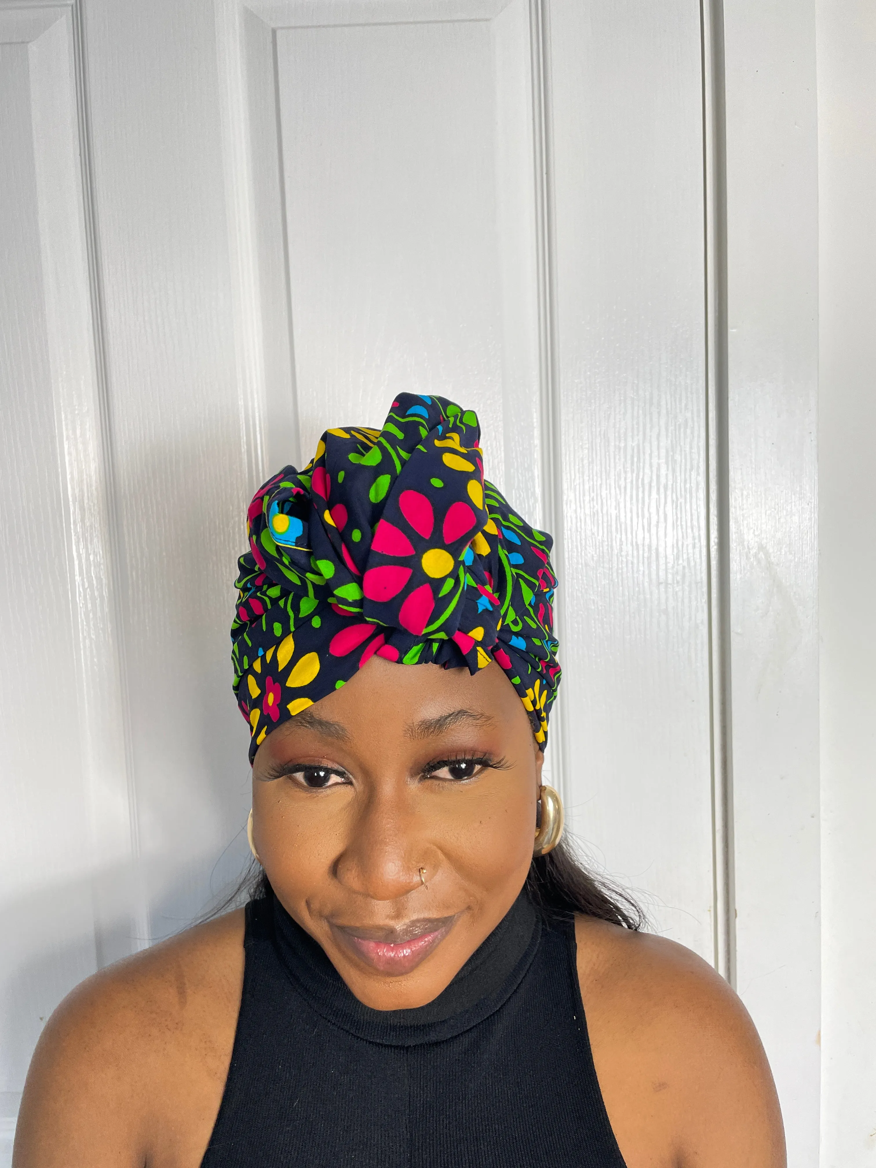 Anita Pink and Yellow Ankara Headwrap/Scarf