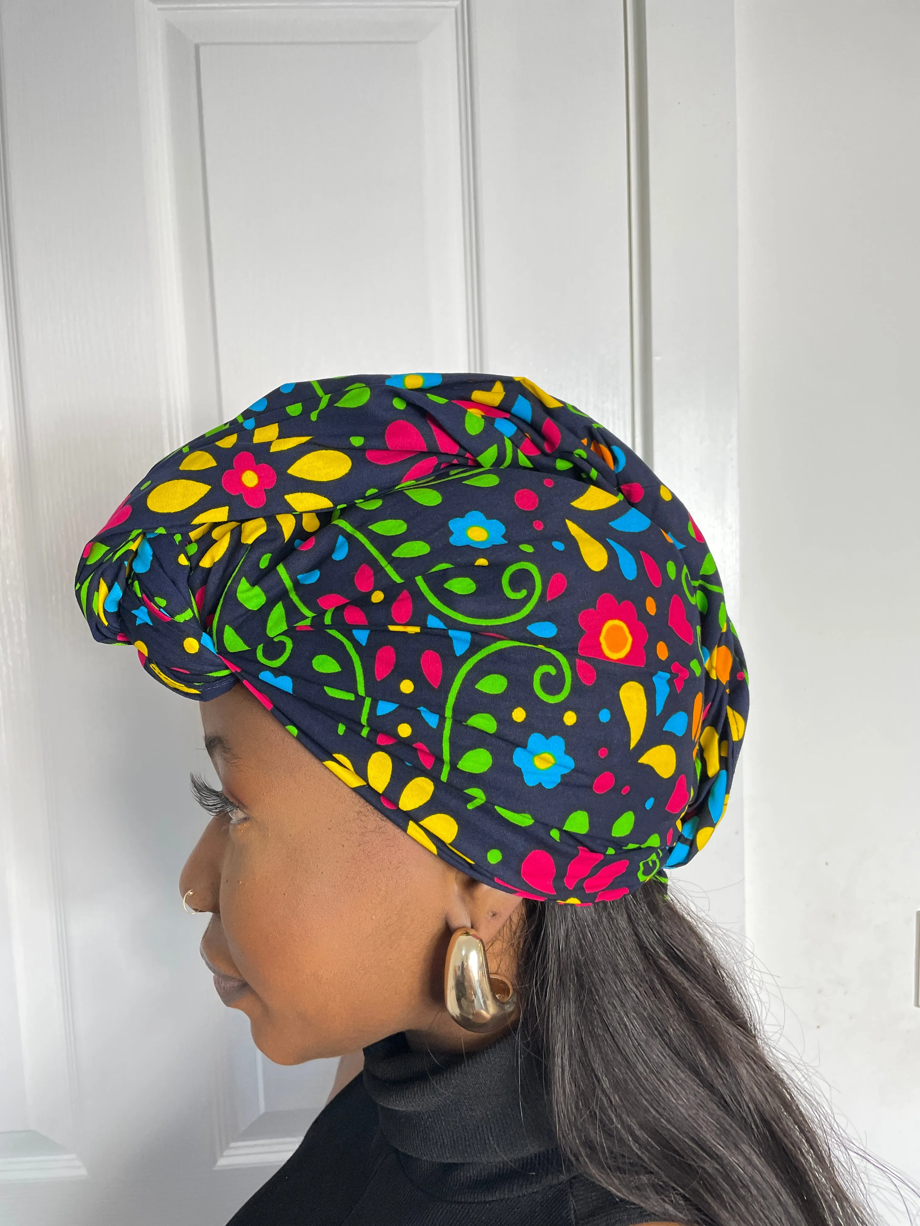 Anita Pink and Yellow Ankara Headwrap/Scarf