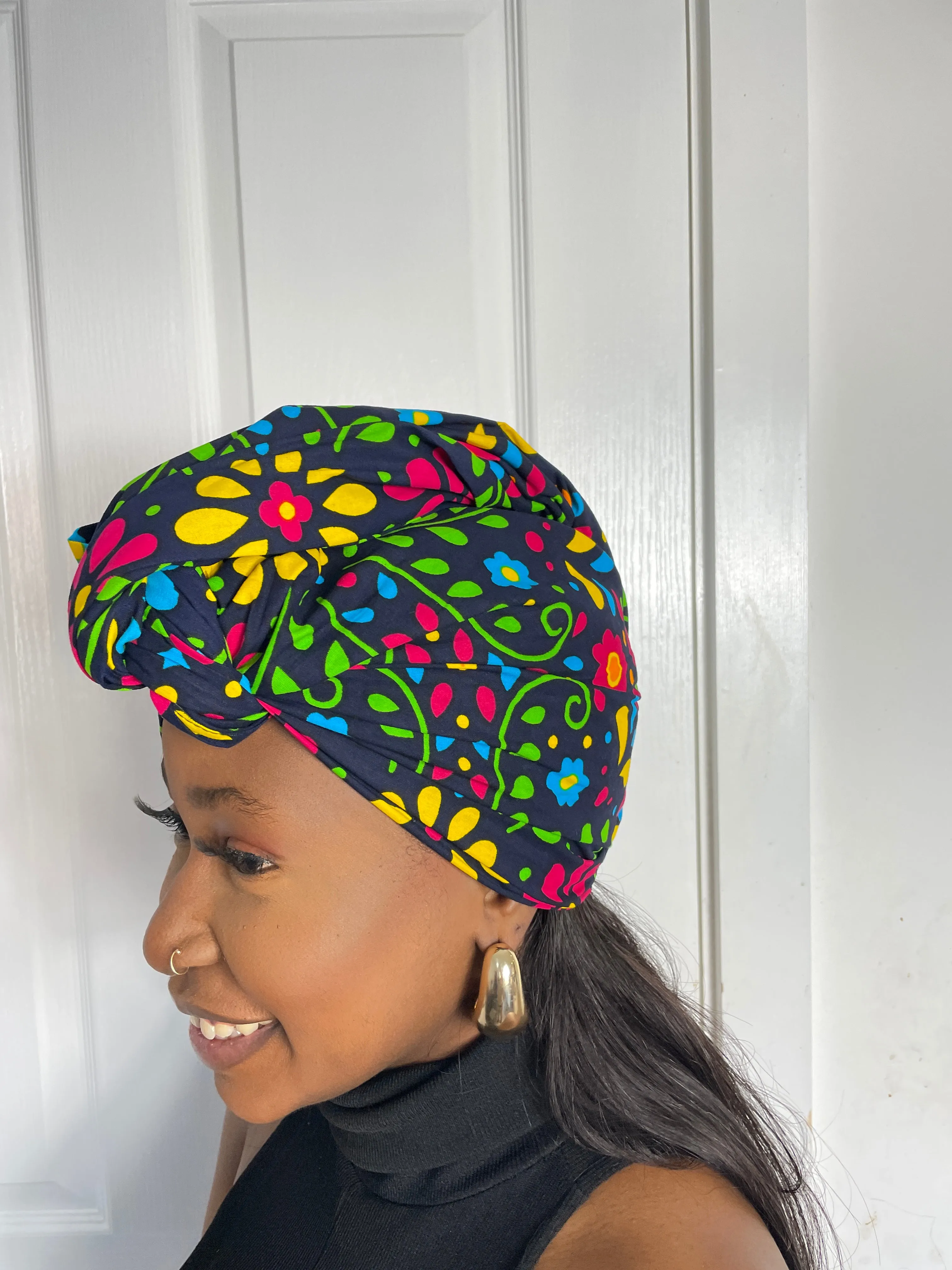 Anita Pink and Yellow Ankara Headwrap/Scarf