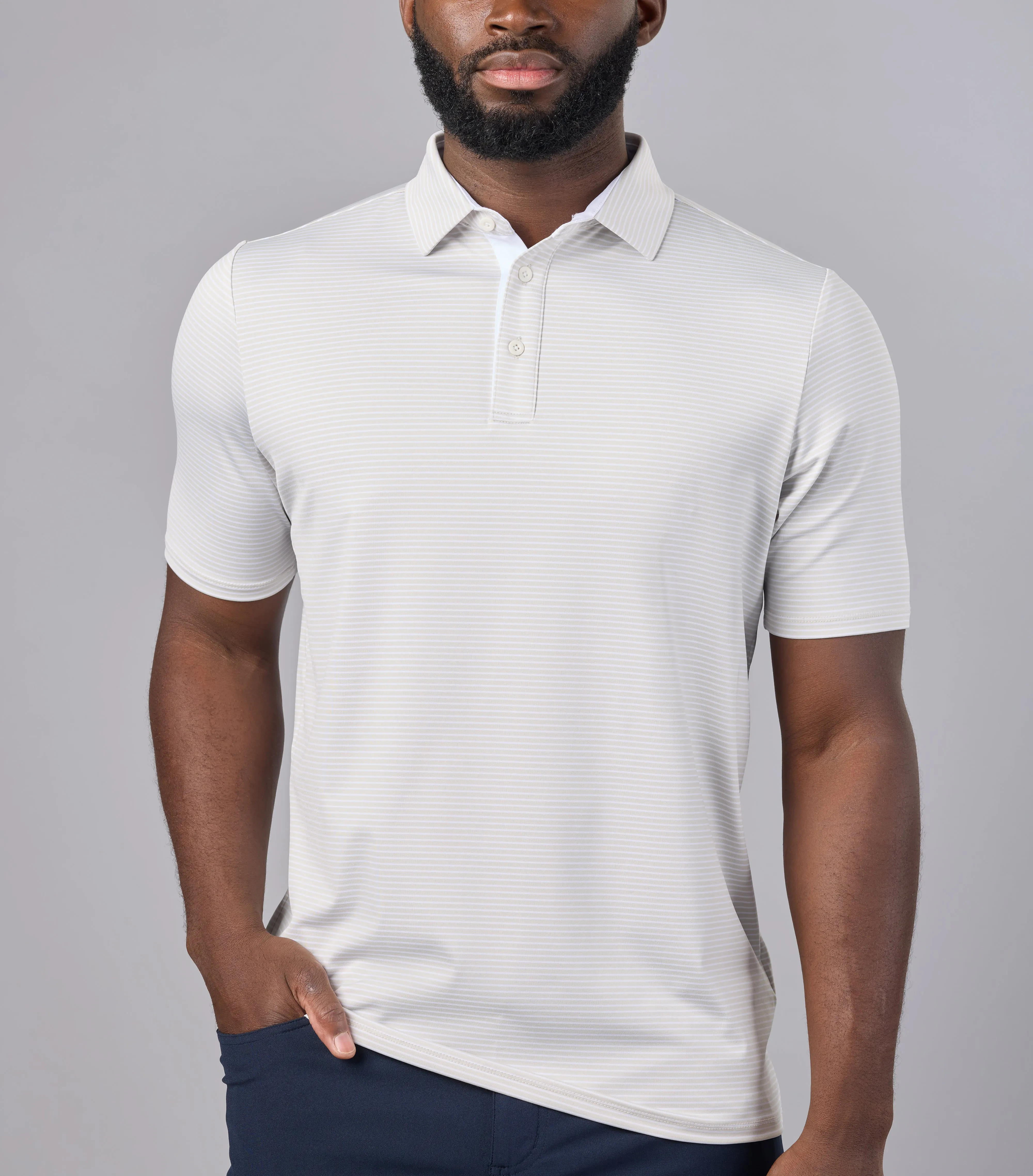 ASHER Track Stripe Polo