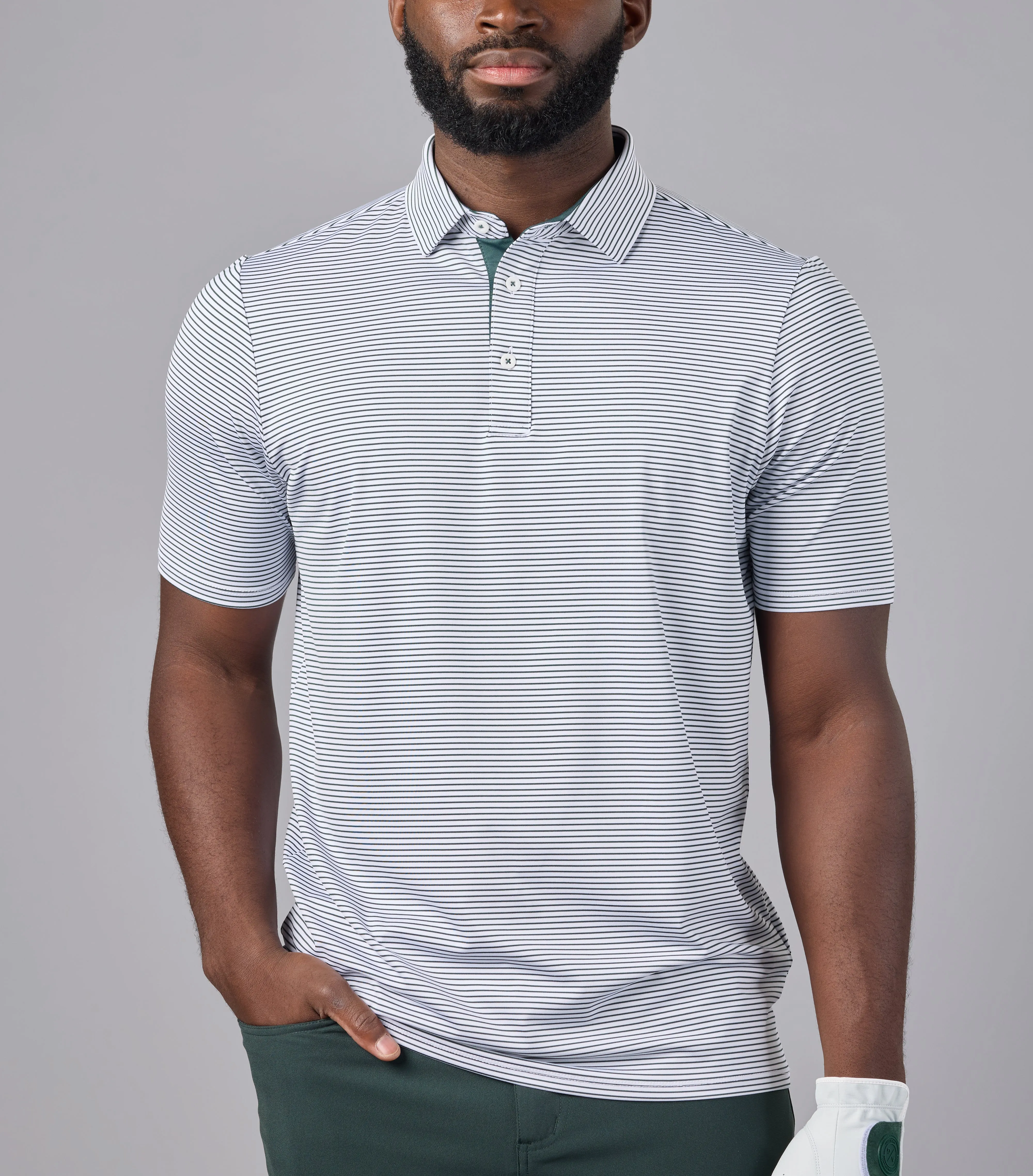 ASHER Track Stripe Polo