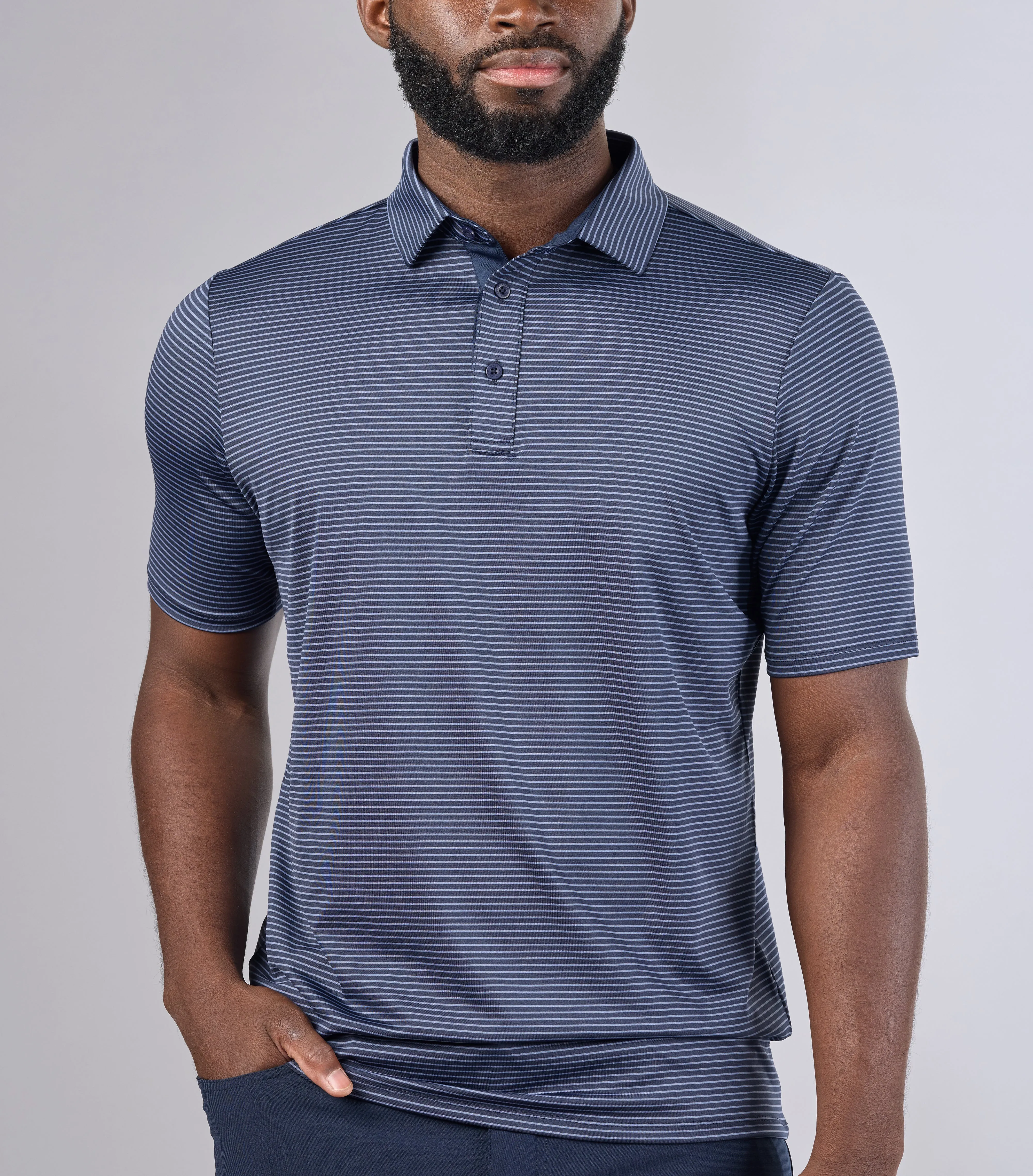 ASHER Track Stripe Polo