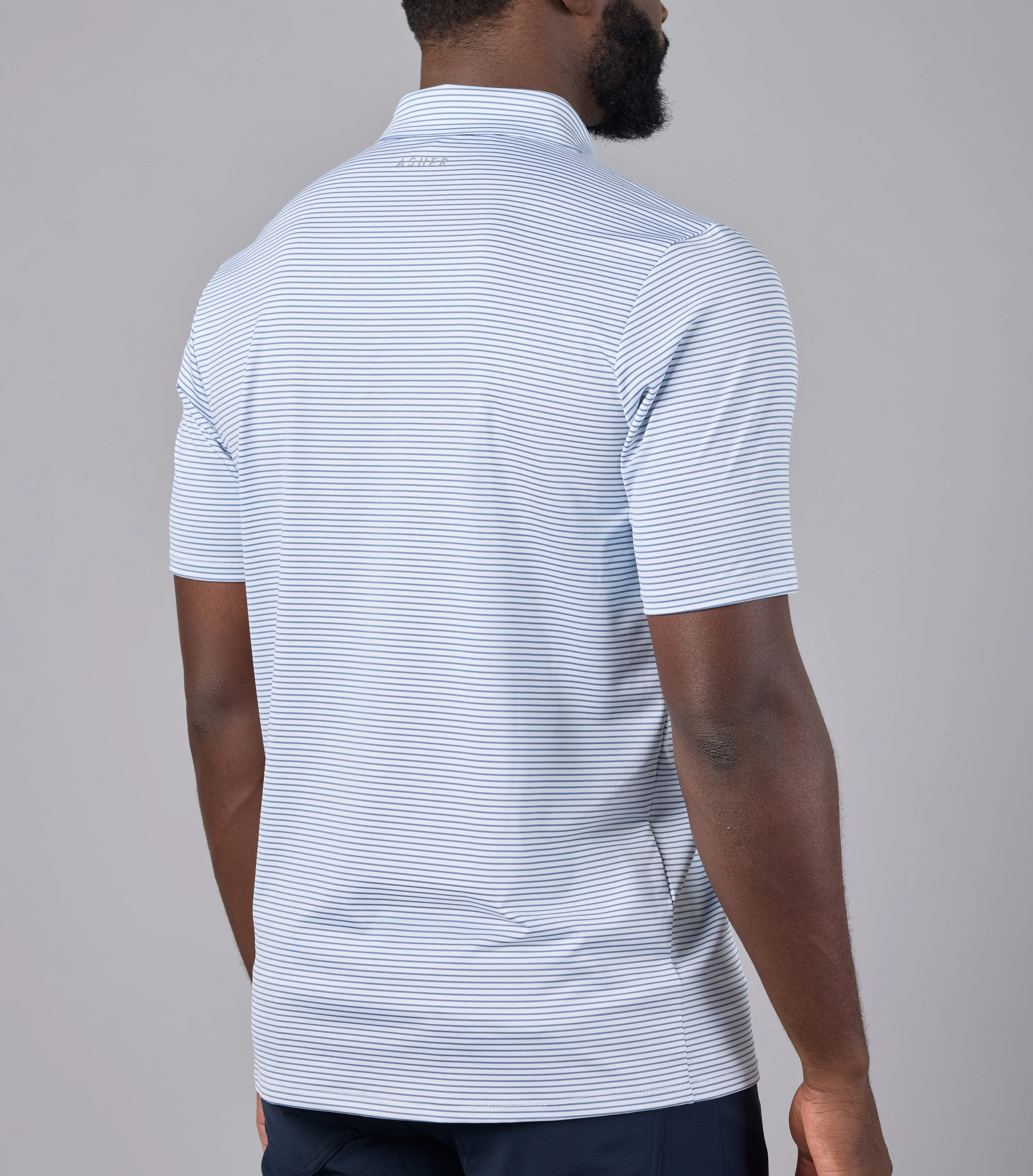 ASHER Track Stripe Polo