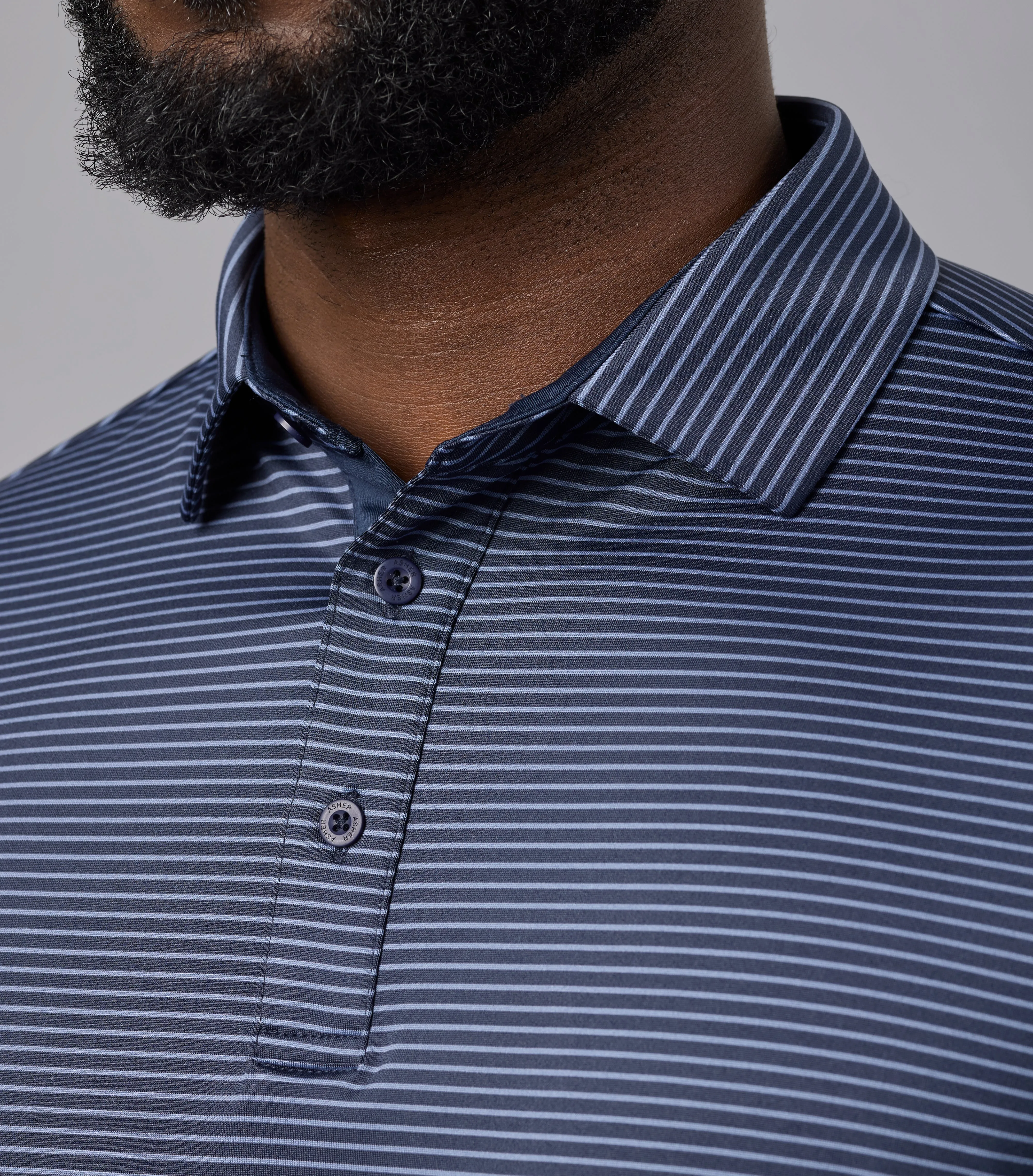 ASHER Track Stripe Polo