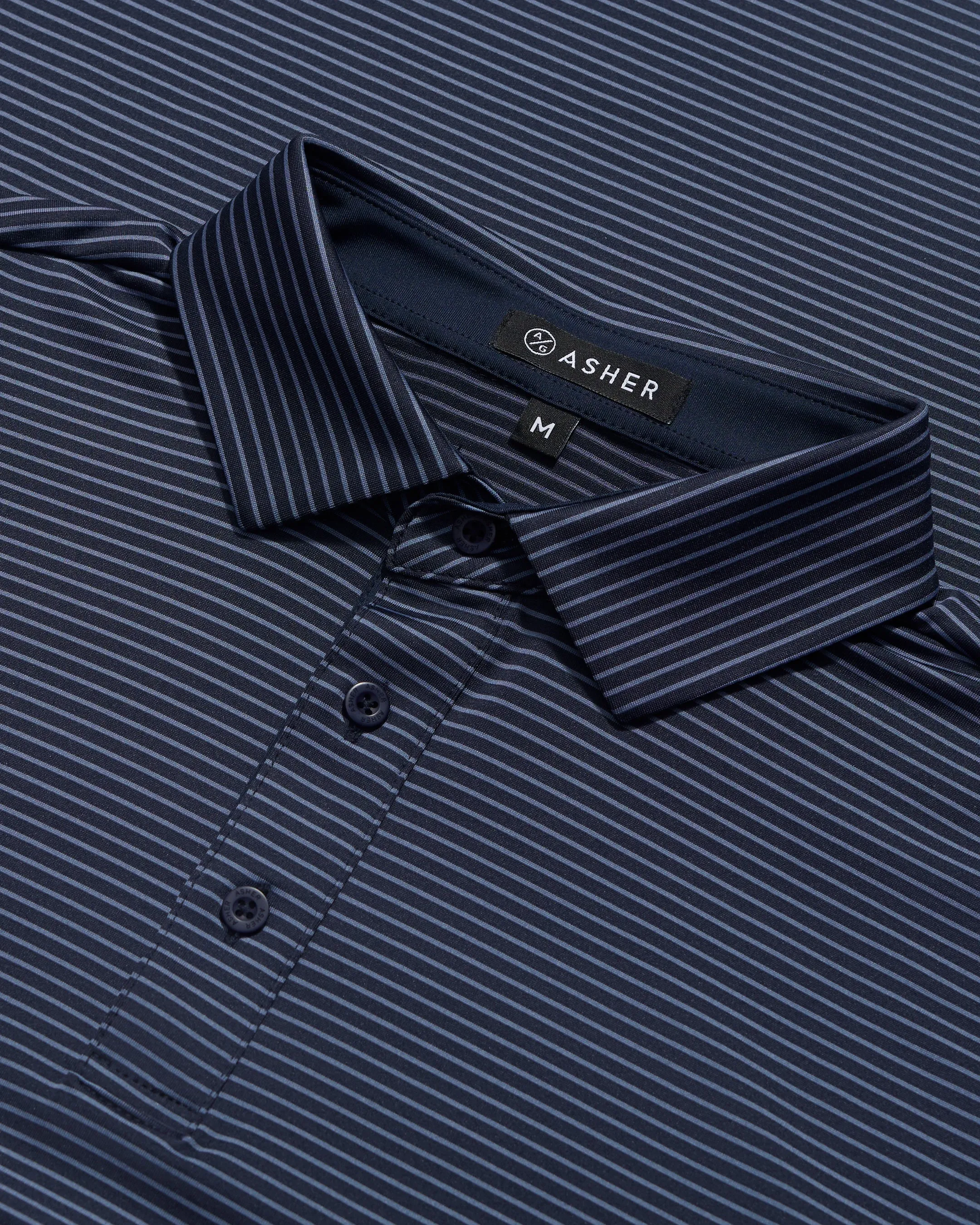 ASHER Track Stripe Polo