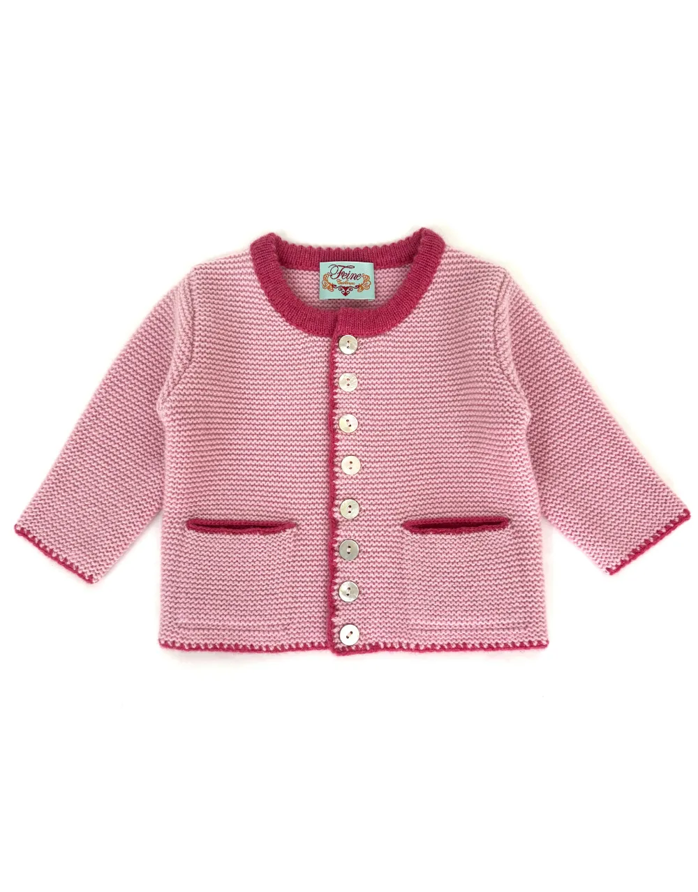 Baby Cashmere Contrast Jacket in Rose