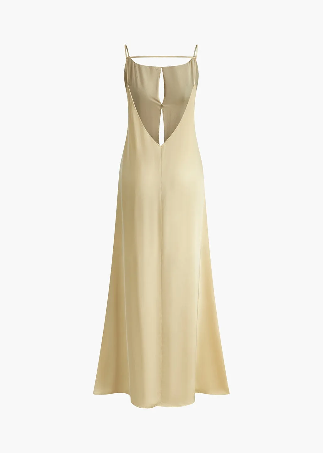 Backless Satin Slip Maxi Dress