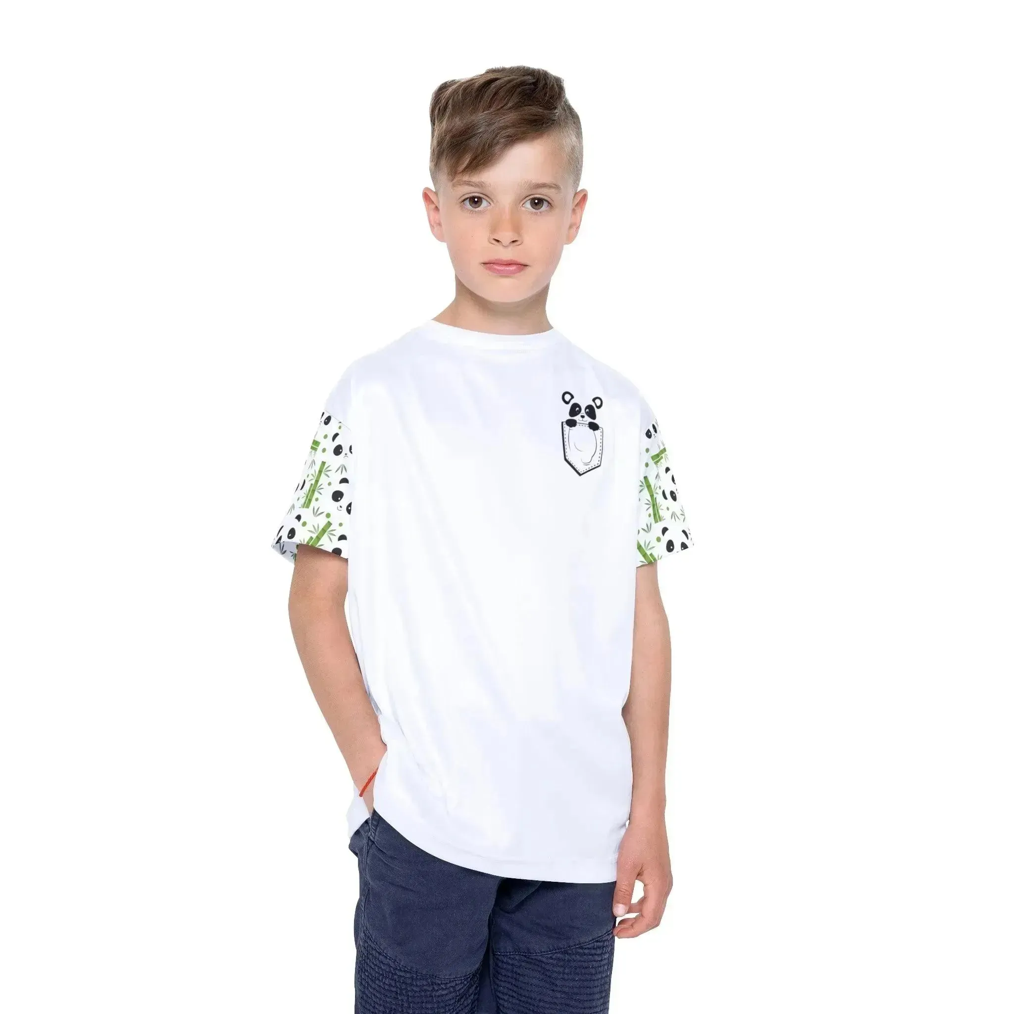 Bamboo Panda Bears Over Printed Kids T-Shirt