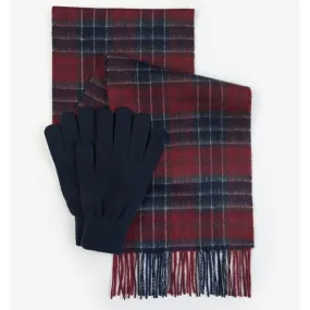 Barbour Tartan Scarf and Glove Gift Set - Cordovan