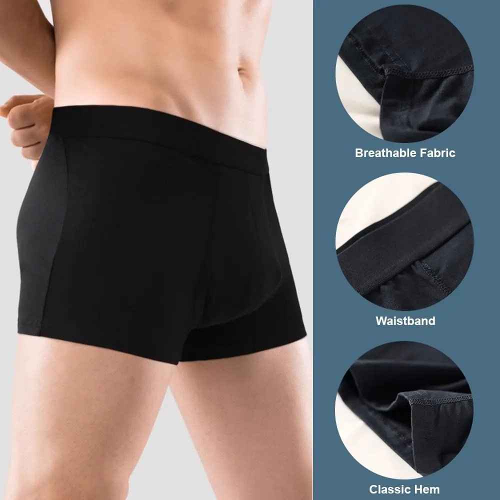 BATTEWA Incontinence Underwear for Men Washable, Leak Proof Underwear for Men Reusable Mens Incontinence Underwear Bladder Leak Briefs Absorbency 50ml,3Pack（2X-Large, Black）