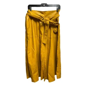 Belted Faux Leather Skirt Maxi By Ann Taylor In Yellow, Size: 12