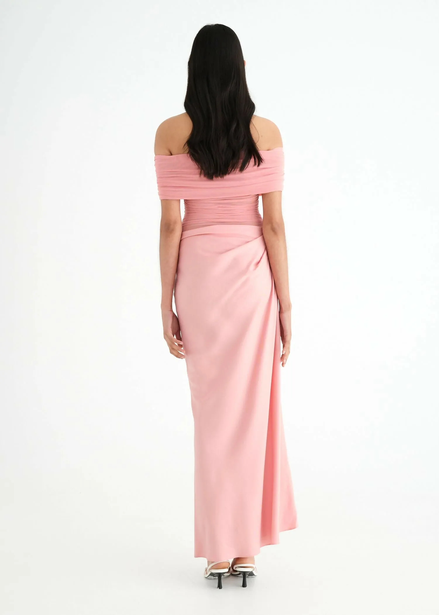 Benni Nico Off Shoulder Maxi Dress Candy Floss