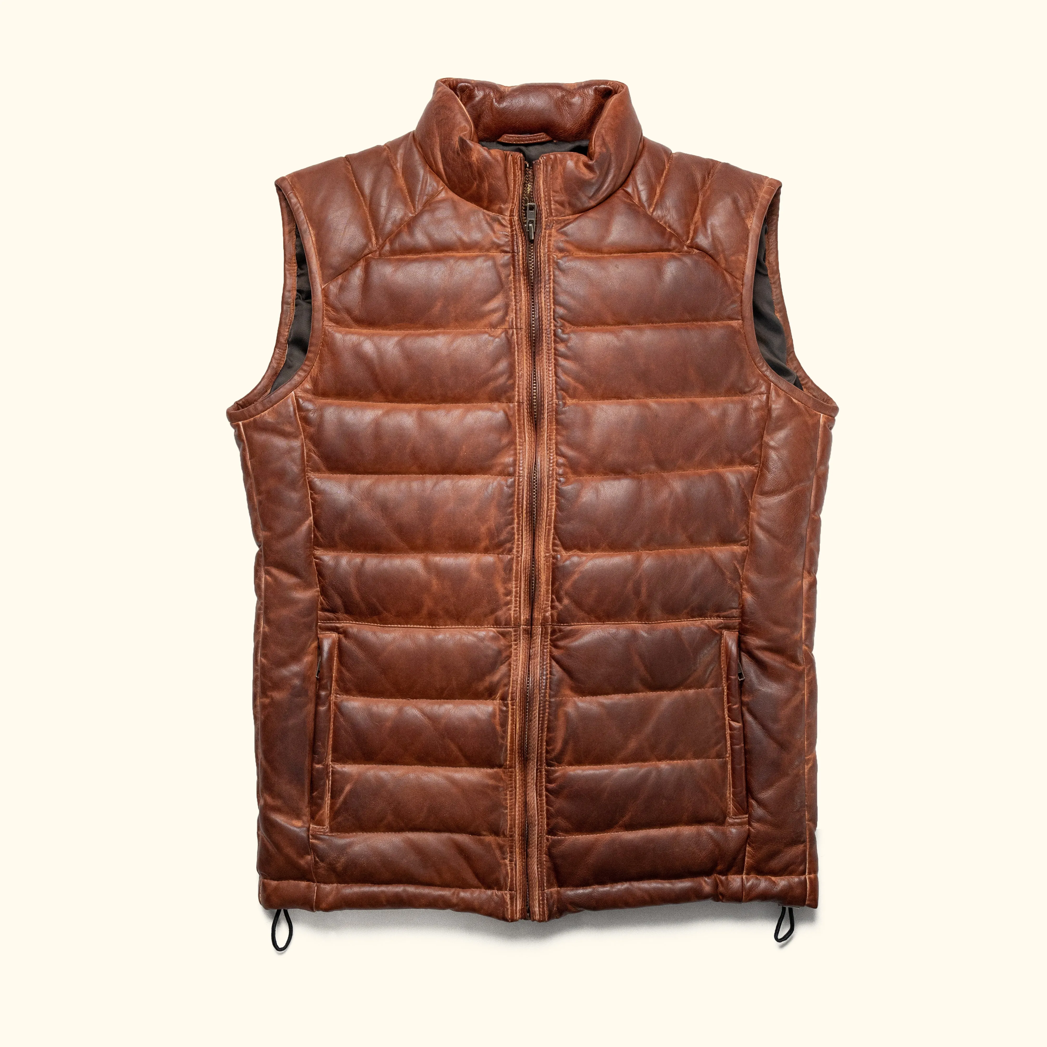 Bridger Leather Down Vest | Light Brown