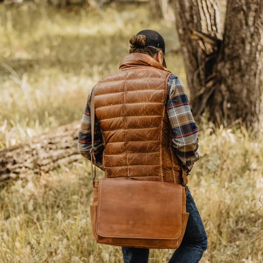 Bridger Leather Down Vest | Light Brown