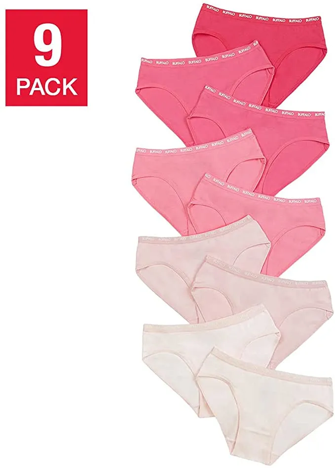 Buffalo Girls Bikini Cotton Brief Panties Seamless Underwear 9-pack