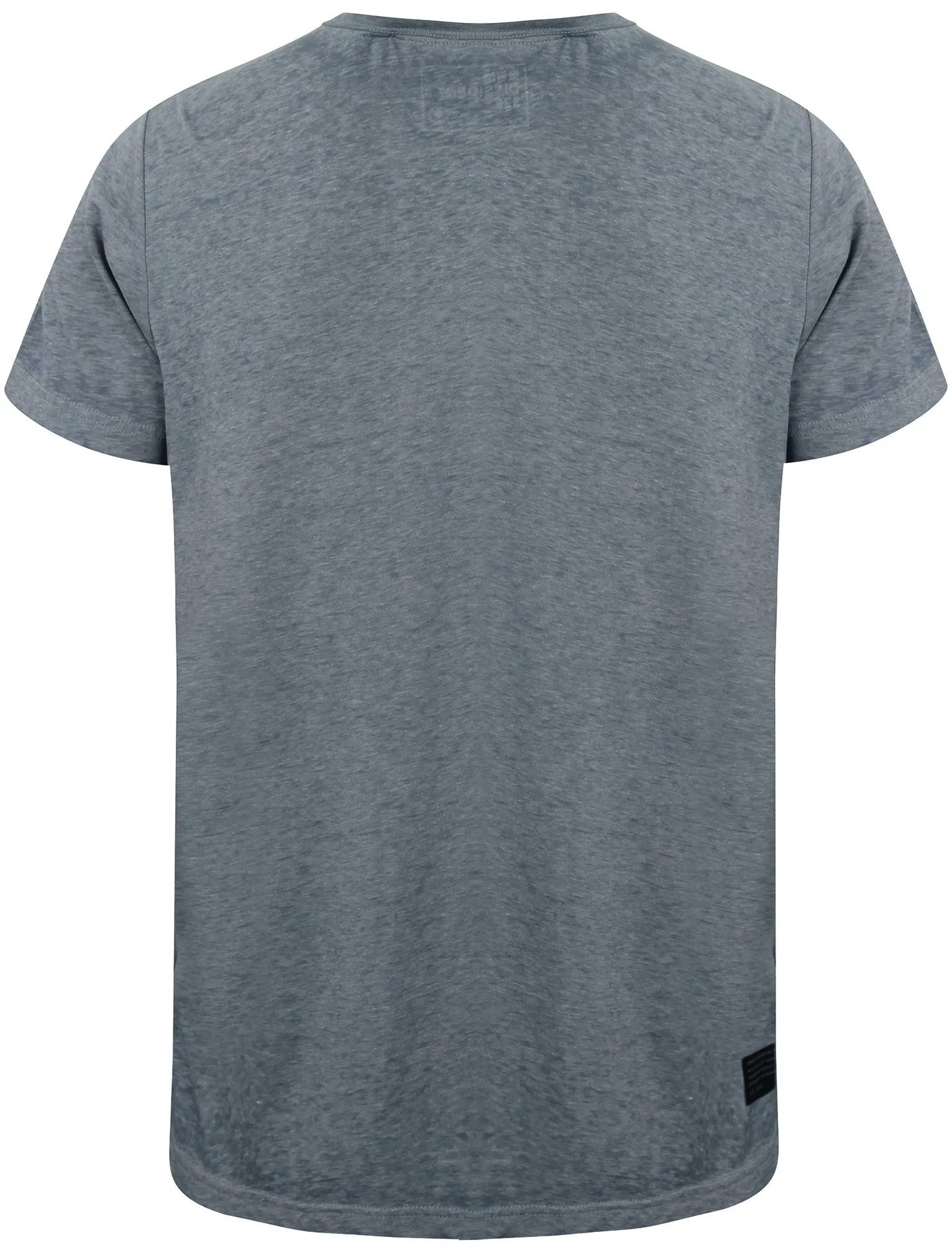 Burneast Burnout Henley V Neck T-Shirt in Vintage Indigo - Dissident