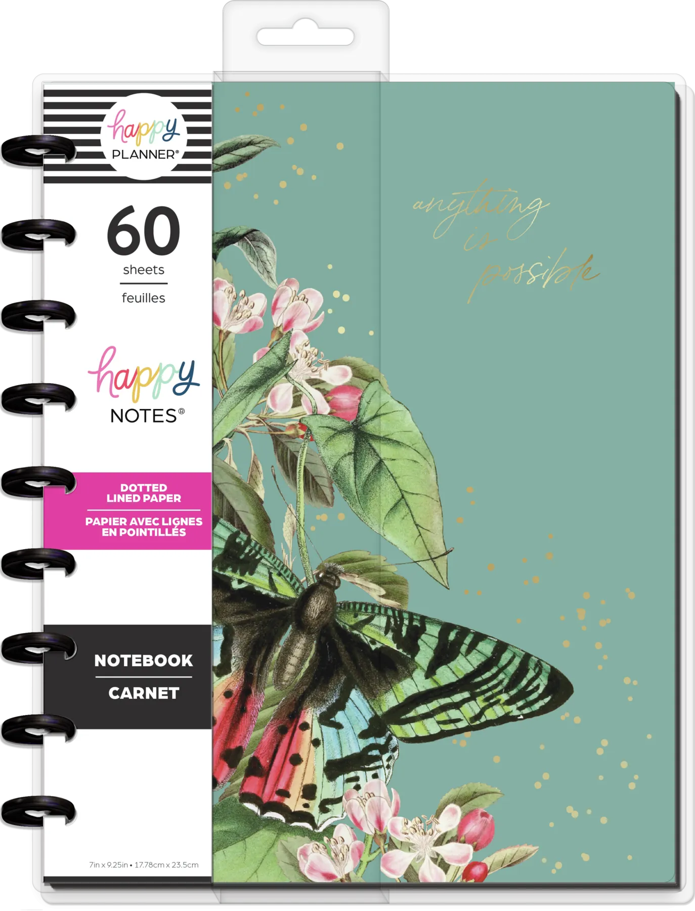 Butterflies & Blooms Classic Notebook - Dot Lined Pages - 60 Sheets