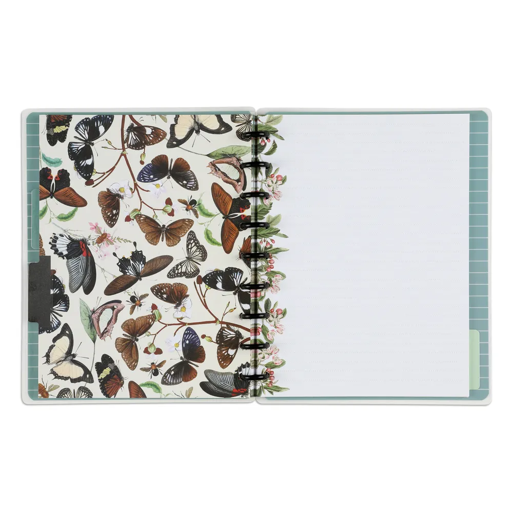 Butterflies & Blooms Classic Notebook - Dot Lined Pages - 60 Sheets