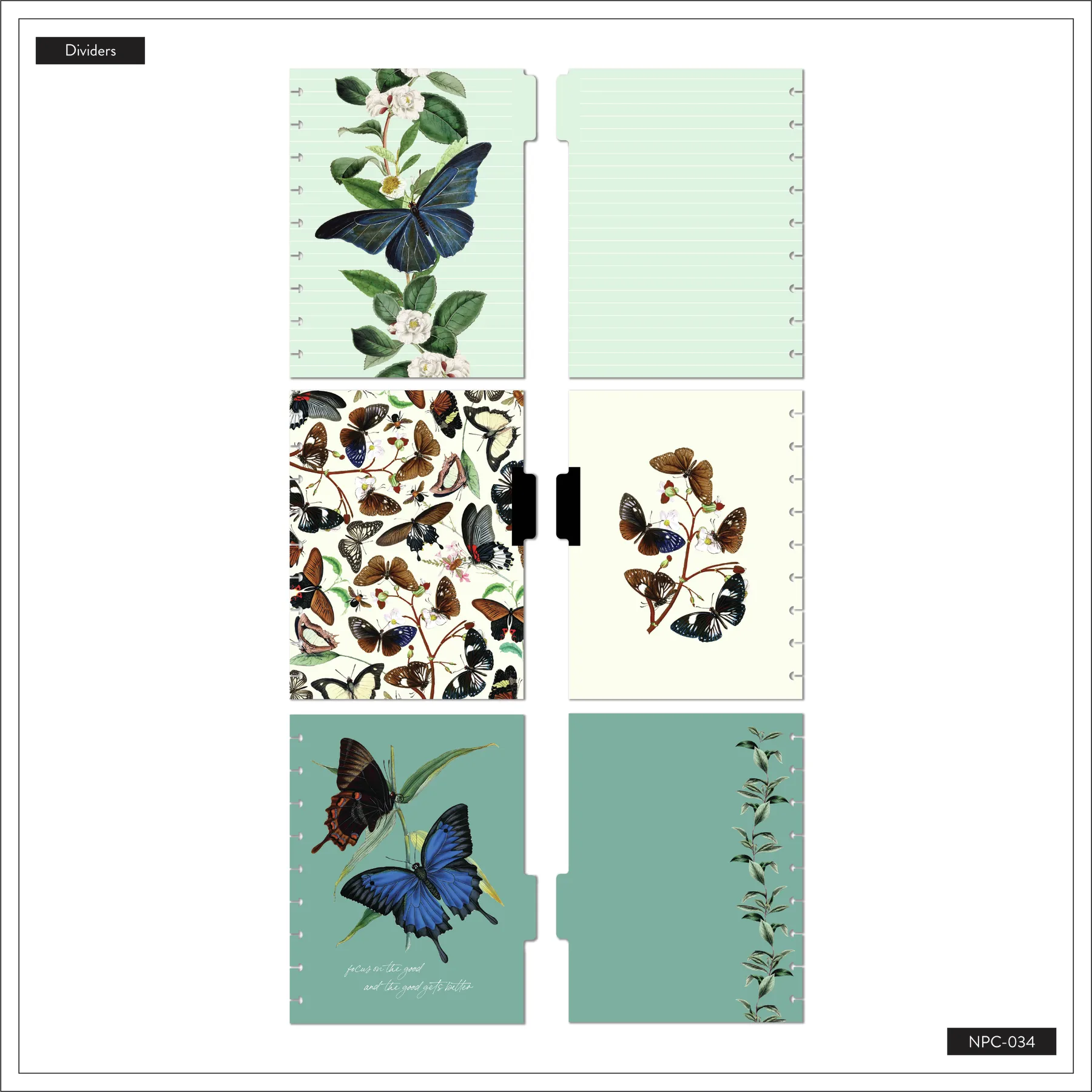 Butterflies & Blooms Classic Notebook - Dot Lined Pages - 60 Sheets