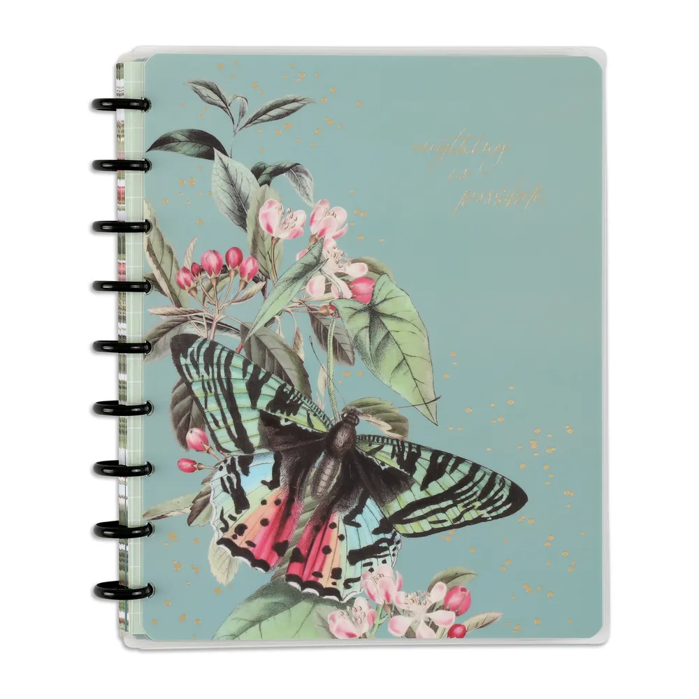 Butterflies & Blooms Classic Notebook - Dot Lined Pages - 60 Sheets