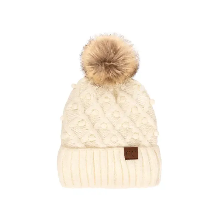 C.C Bobble Beanie Hat in Various Colors