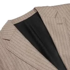 Celine Beige Garçon Elbow Patch Detail Striped Cashmere Flannel Jacket