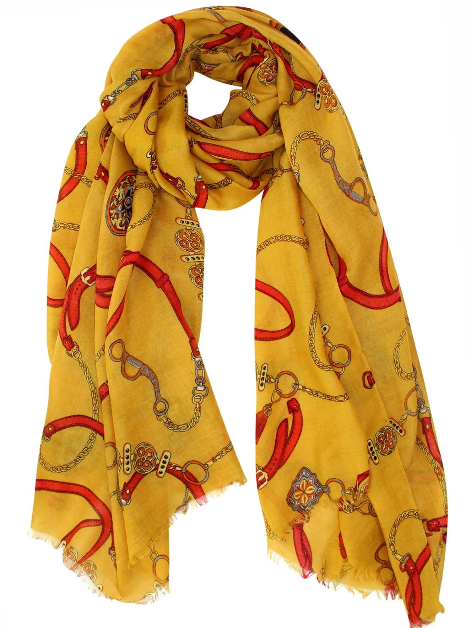 Chains & Belts Designer Print Shawl Wrap Scarf