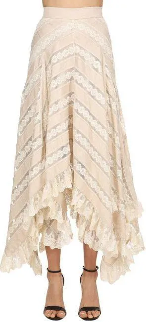 Chevron Lace Long Skirt