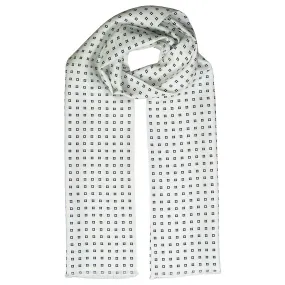 Classic white tubular  scarf pure silk