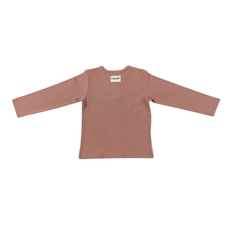 Cotton Rib Henley T Shirt - Crepe