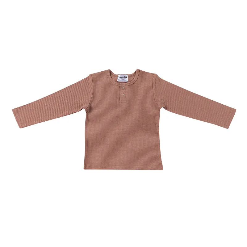 Cotton Rib Henley T Shirt - Crepe