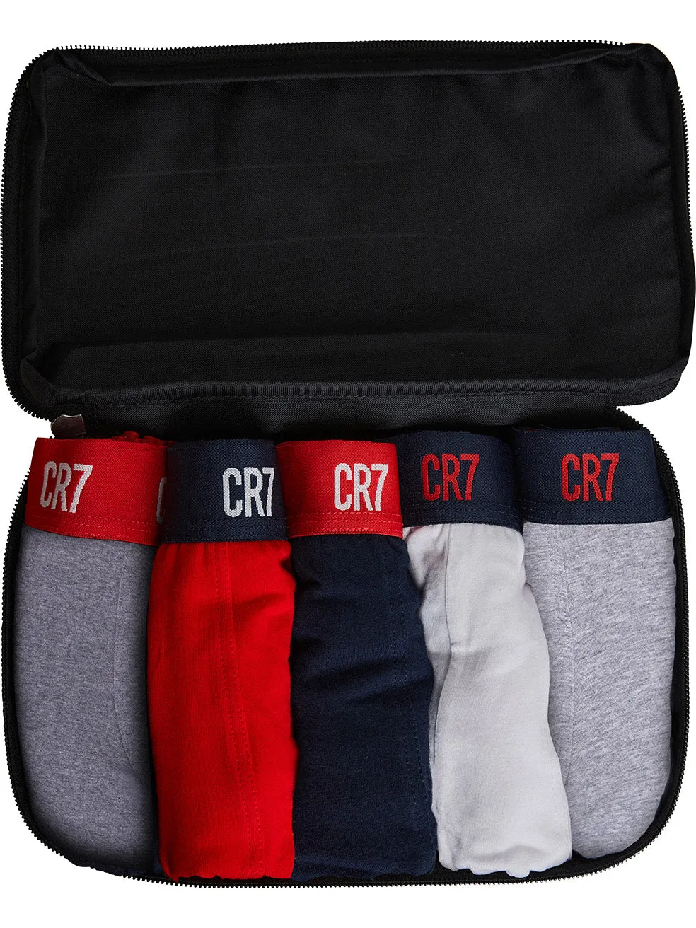 CR7 Men's Trunk 5-Pack in CR7 Travel Zip Bag