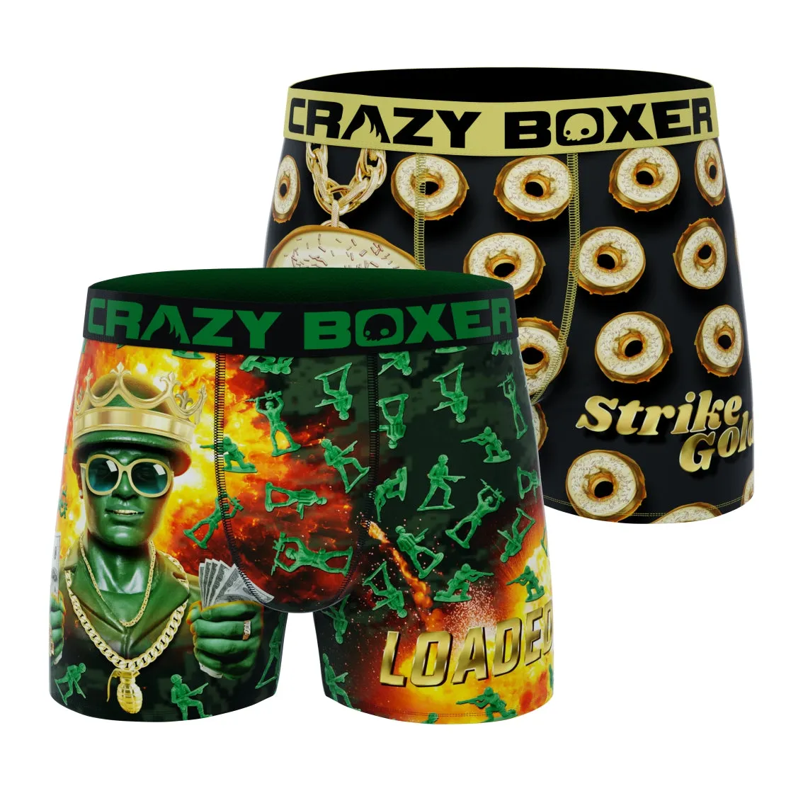 CRAZYBOXER Donuts Bling Bling Men's Boxer Briefs (2 pack)