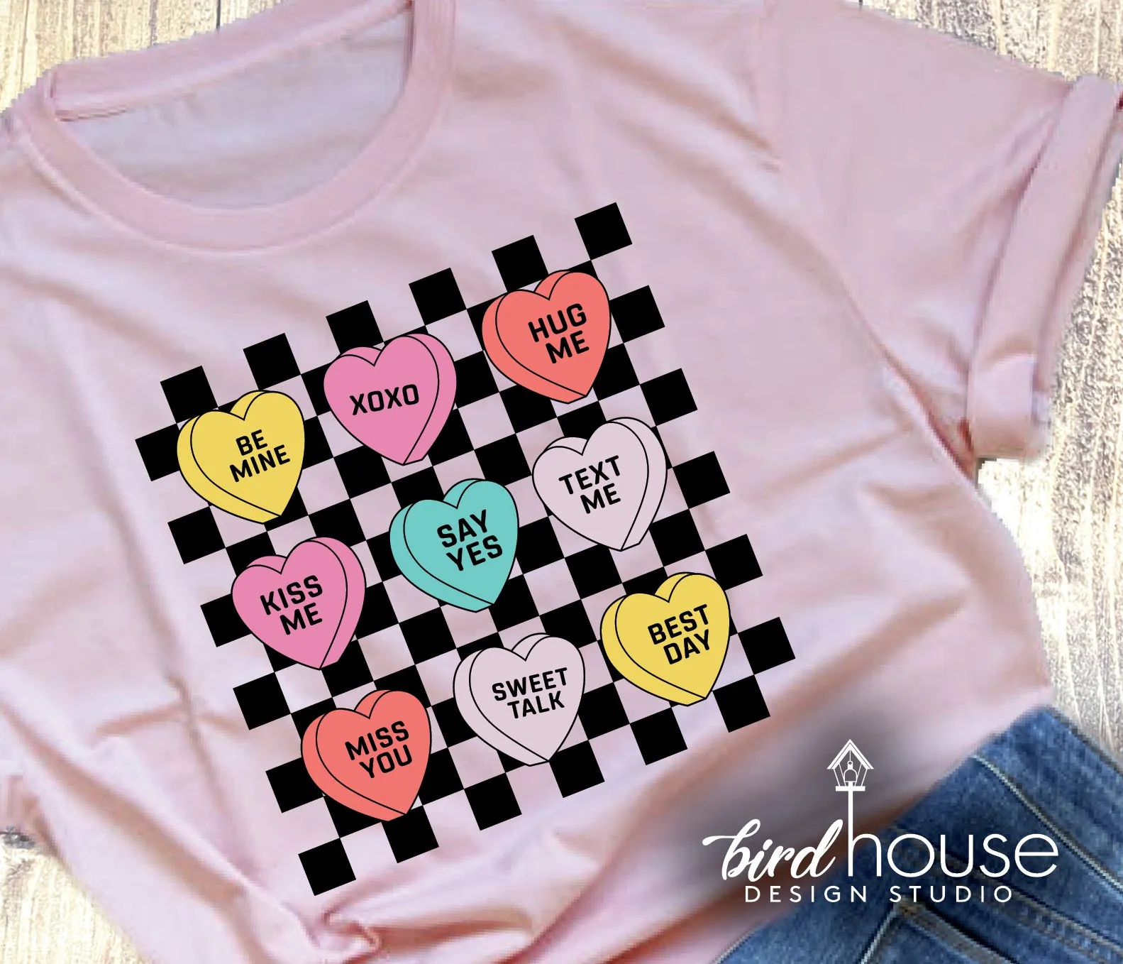 Cute Retro Conversation Hearts Valentines Day Shirt