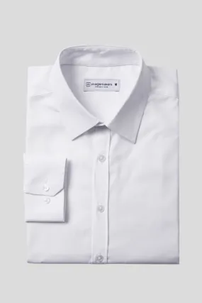 Dean regular fit cotton shirt - white