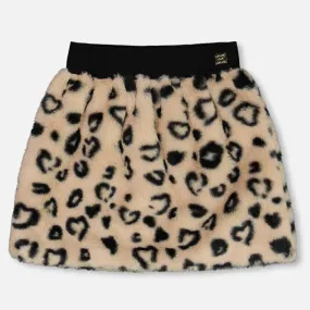 deux par deux Faux Fur Leopard Skirt