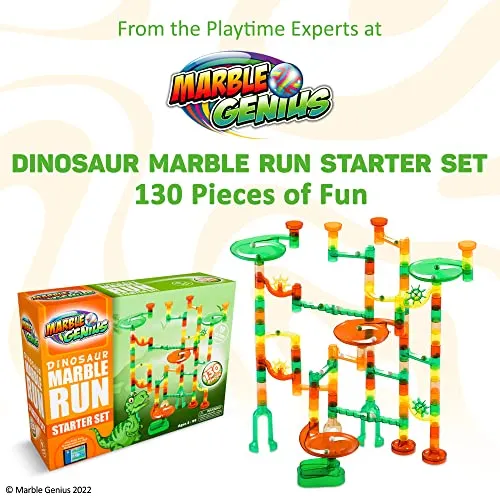 Dinosaur Marble Run Starter Set, 130 pieces